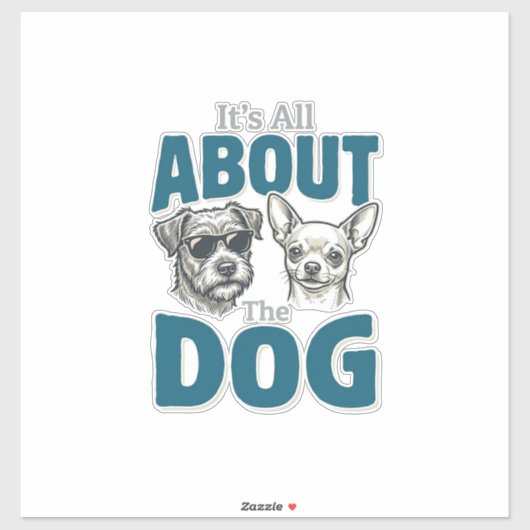 面白い犬好きビンテージ彫刻グラフィック_1 シール (シート)