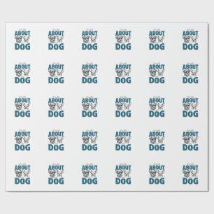 面白い犬好きビンテージ彫刻グラフィック_1 ラッピングペーパー