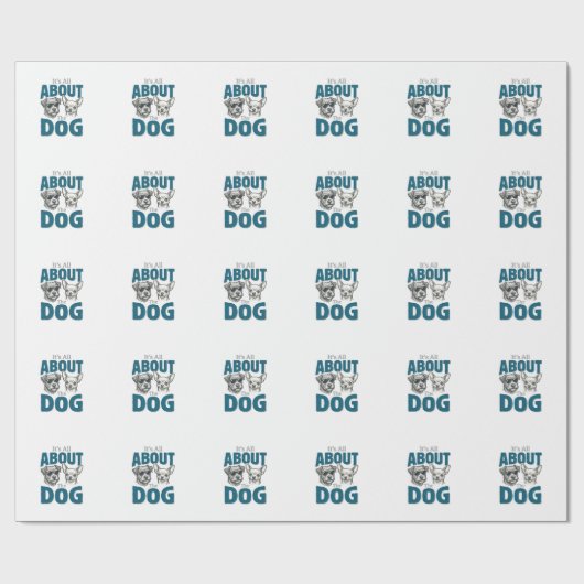 面白い犬好きビンテージ彫刻グラフィック_1 ラッピングペーパー (フラット)