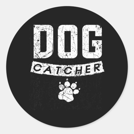 面白い犬捕獲者コスチューム ハロウィーン犬捕獲者 ラウンドシール (正面)