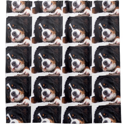 面白い犬 シャワーカーテン (正面)