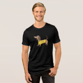 面白い犬 トライブレンドTシャツ (正面全面)