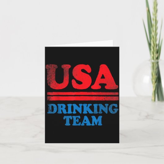 面白い独立記念日の服 USA ドリンクチーム カード (正面)