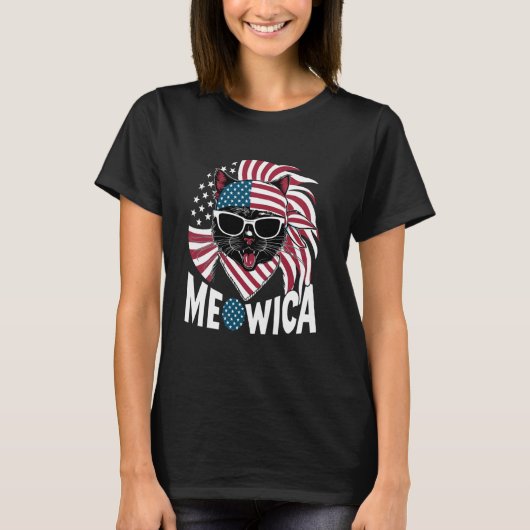 面白い独立記念日 7月4日 アメリカ国旗 C Tシャツ (正面)