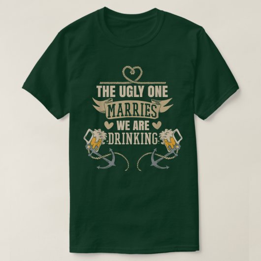 面白い独身パーティーの仲間たち  結婚式前の男の子たちの集団 Tシャツ (デザイン正面)