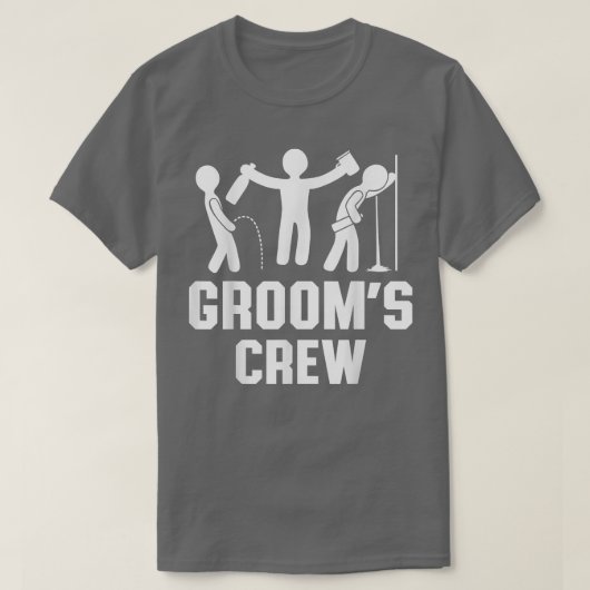 面白い独身パーティーの仲間 新郎のクルー 結婚式の男性たち Tシャツ (デザイン正面)