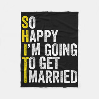 面白い独身パーティーの花婿シャツ1 フリースブランケット