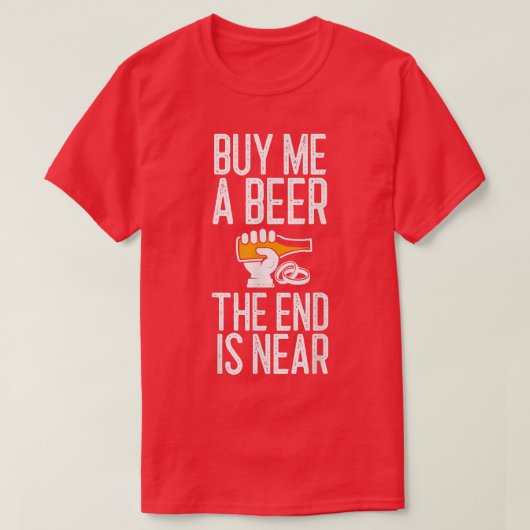 面白い独身最後の夜！私にビールを買って！結婚するぜ Tシャツ (デザイン正面)