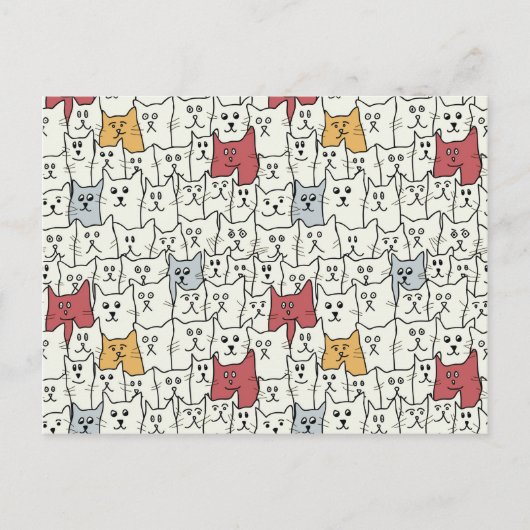面白い猫がたくさん ポストカード (正面)