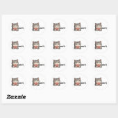 面白い猫が使うステッカー ラウンドシール (シート)