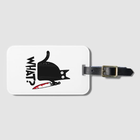 面白い猫なんだろう_ 黒猫 ラゲッジタグ (正面横)