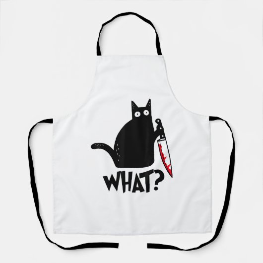 面白い猫なんだ_ 黒猫 エプロン (正面)