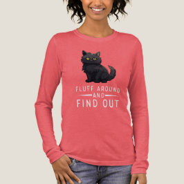 面白い猫のふわふわ回りを見て猫好きのためのグッズ トライブレンドＴシャツ