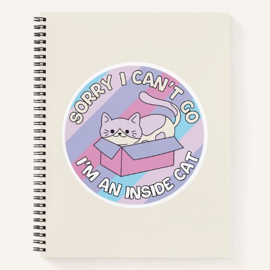 面白い猫のイラスト 入ってくるな 外猫は嫌だ ノートブック (正面)