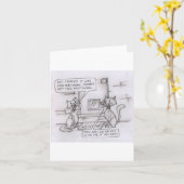 面白い猫のカード カード (黄色い花)