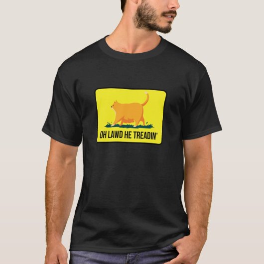 面白い猫のガズデン旗 Tシャツ (正面)