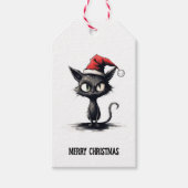 面白い猫のクリスマスギフトタグ ギフトタグ (正面)