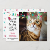 面白い猫のクリスマスメッセージ 猫の名前 シーズンカード (正面/裏面)