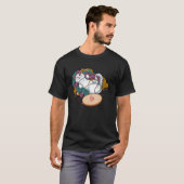 面白い猫のクロスステッチ Tシャツ (正面フル)