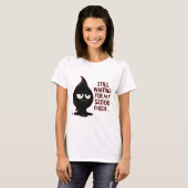 面白い猫のグラフィックTシャツ – 学校のチェックを待つS Tシャツ (正面フル)