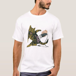 面白い猫のグルーミング Tシャツ