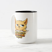 面白い猫のコーヒーマグ ツートーンマグカップ (正面左)