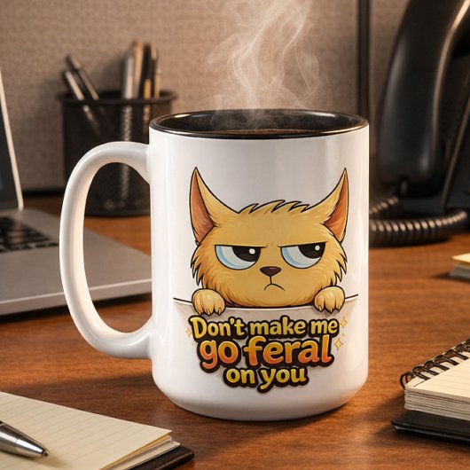面白い猫のコーヒーマグ ツートーンマグカップ