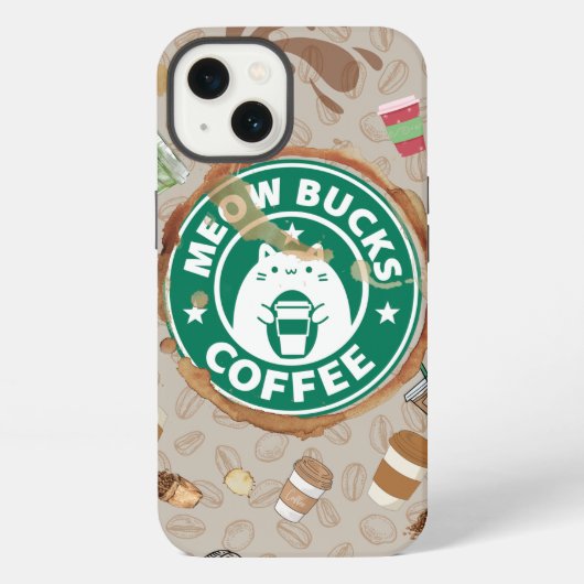 面白い猫のコーヒー名言フォンケース iPhoneケース (裏面)