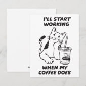 面白い猫のコーヒー好きカード シーズンカード (正面/裏面)