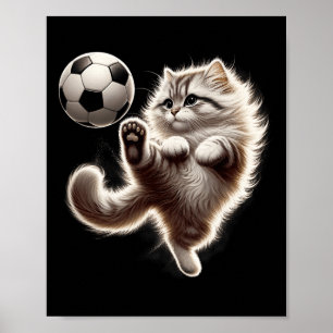 面白い猫のサッカー Ll 猫がサッカーをするミーム スポーツ ポスター