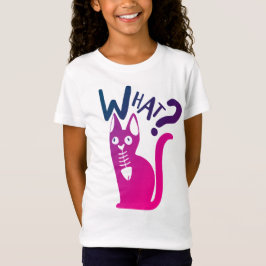 面白い猫のジョーク ミニマル ピンク 赤グラデーション カートゥーン Tシャツ