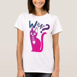 面白い猫のジョーク ミニマル マゼンタ グラデーション カートゥーン Tシャツ