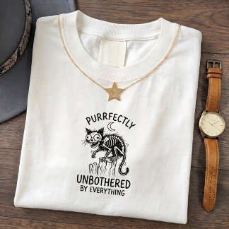 面白い猫のスケルトングラフィックTシャツ Tシャツ
