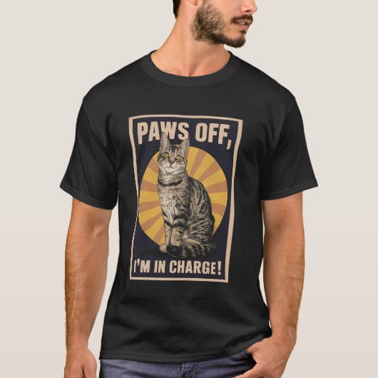 面白い猫のデザイン ベンガル猫が責任者です Tシャツ (正面)