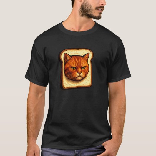 面白い猫のパン作りミーム Tシャツ (正面)