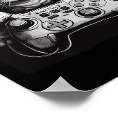 面白い猫のビデオゲームコントローラースクワッド ポスター (角)