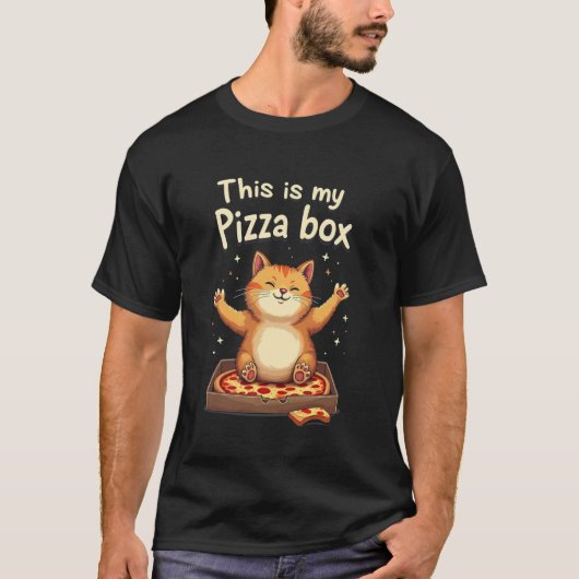 面白い猫のピザ箱愛好家、心温まる食品のユーモア キット Tシャツ (正面)