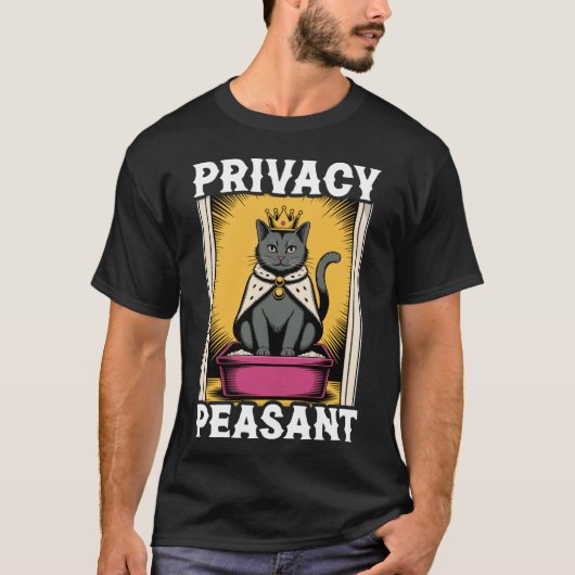 面白い猫のプライバシー・ピープル猫のトイレ 猫 Tシャツ (正面)