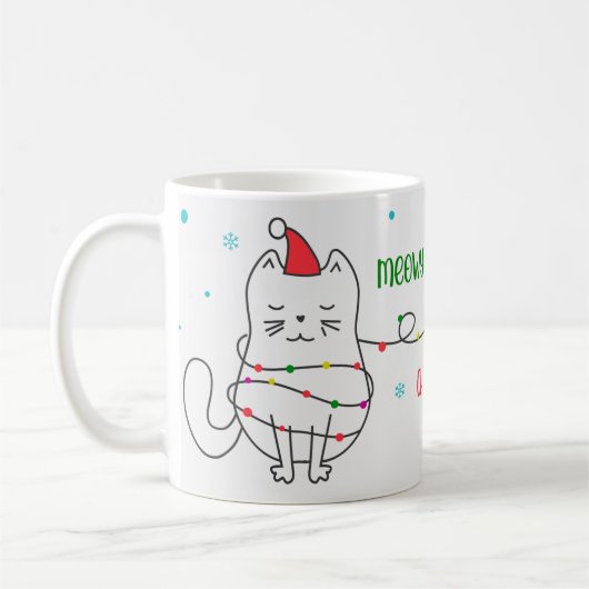 面白い猫のマグカップ コーヒーマグカップ (左)