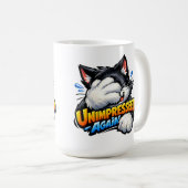 面白い猫のマグカップ - 無表情オフィス用 コーヒーマグカップ (正面右)