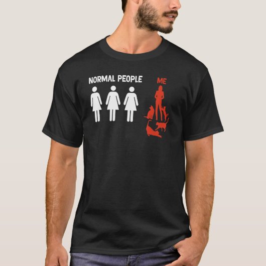 面白い猫のママ 普通の人々 Tシャツ (正面)