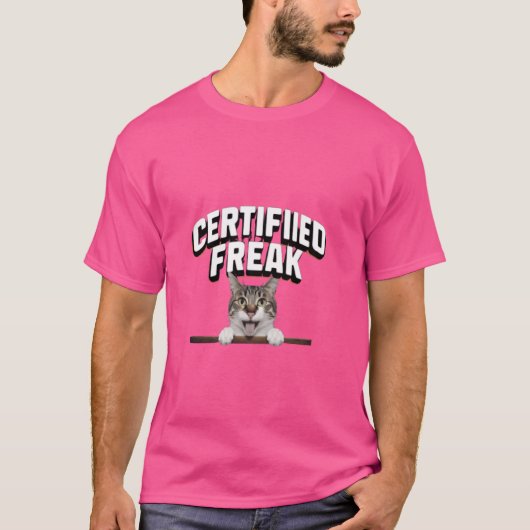 面白い猫のミーム 認定怪しい 面白い猫のミーム Tシャツ (正面)