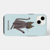 面白い猫のユーモアをカスタマイズ iPhoneケース (裏面横)