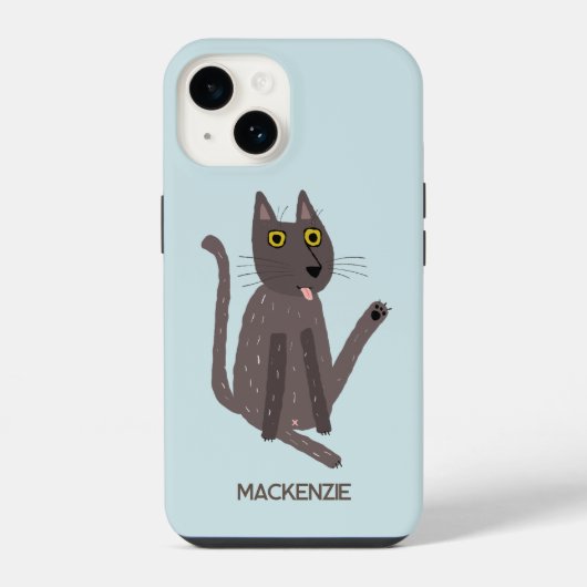 面白い猫のユーモアをカスタマイズ iPhoneケース (裏面)