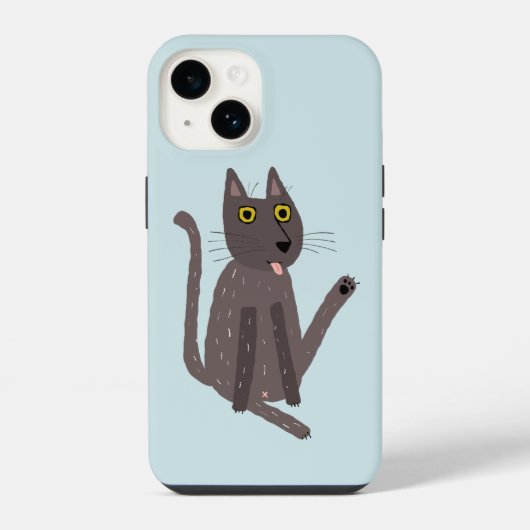 面白い猫のユーモア iPhoneケース (裏面)