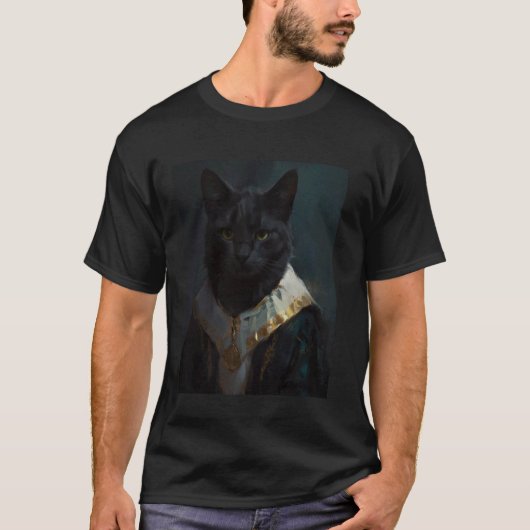 面白い猫のルネサンス中世油絵 1 Tシャツ (正面)