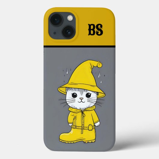 面白い猫のレインコート – 猫のユーモア Case-Mate iPhoneケース (裏面)