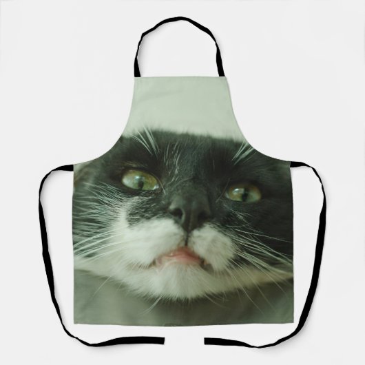 面白い猫の写真 エプロン (正面)