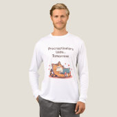 面白い猫の名言 – 怠け者の大学 トライブレンドＴシャツ (正面全体)