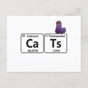 面白い猫の周期表元素おかしい科学T ポストカード